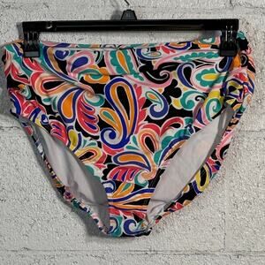 Island Escape Women's Cabana High-Waist Bikini Bottoms multi, 16